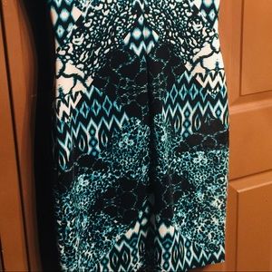 Printed Scuba Sheath with Mesh Back Detail